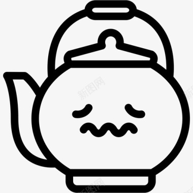 茶壶紧张咖啡壶饮料图标图标
