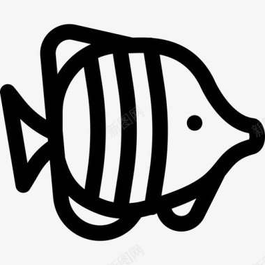 鱼类热带5直纹图标图标