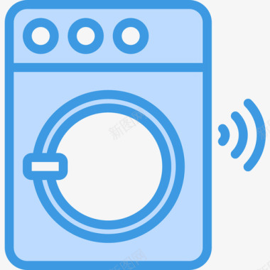 洗衣机智能科技8蓝色图标图标