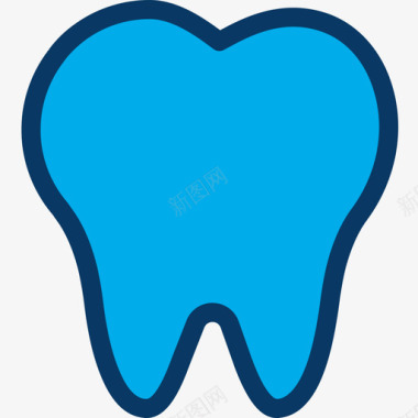 干净的牙齿牙齿医用131线性颜色图标图标