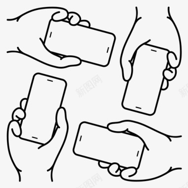智能手机行业消费者双手图标图标