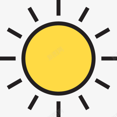 矢量标志太阳天气146线性颜色图标图标