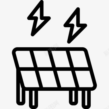 电池技术太阳能电池板智能技术5线性图标图标
