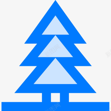 松树树4蓝色图标图标