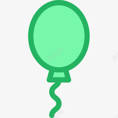气球庆祝11线形绿色图标图标