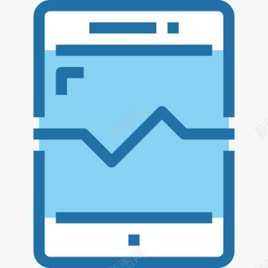 蓝色数字2智能手机健身和健康2蓝色图标图标