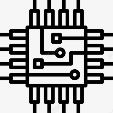 第六代处理器处理器网络技术线性图标图标