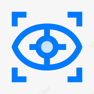 眼睛扫描vr4蓝色图标图标