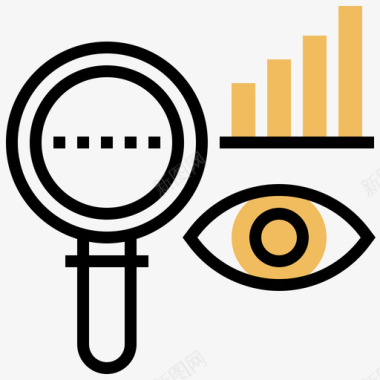 可视化大数据10黄色阴影图标图标