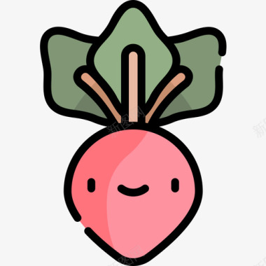 甜菜根茎叶线形图标图标