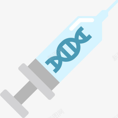 遗传注射器遗传学扁平图标图标