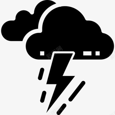 150暴风雨天气150固体图标图标