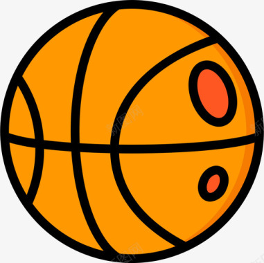 运动小人图标矢量素材篮球运动和游戏6线性颜色图标图标