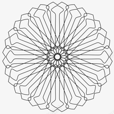 花3藤花抽象曼陀罗图标图标