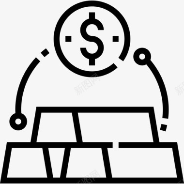 免抠金钱PNG素材金钱财务策略3线性图标图标