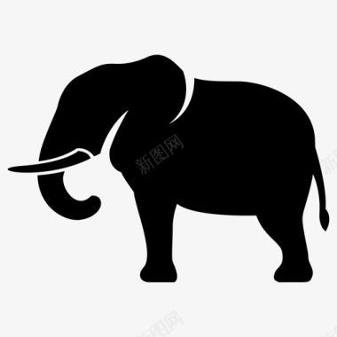 大象大象动物象牙图标图标