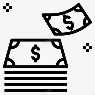 无现金钞票商业现金图标图标