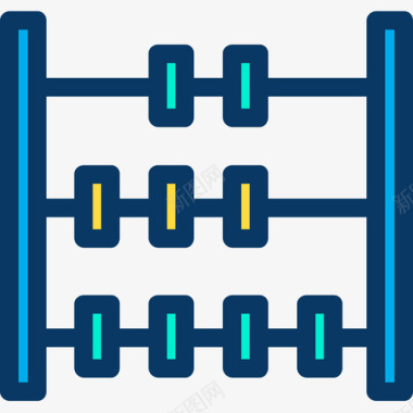 算盘矢量图算盘教育和学校4线颜色图标图标