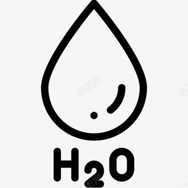 H2o生物学3线性图标图标