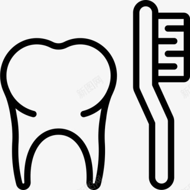 露着牙齿牙齿卫生10线性图标图标