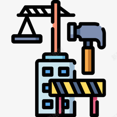 线绘建筑建筑建筑20线颜色图标图标