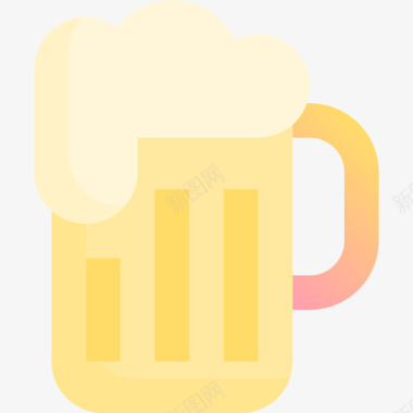 啤酒西式3黄色图标图标
