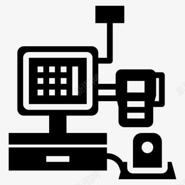 pos收银机无现金图标图标