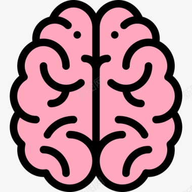 45度角大脑科学45线性颜色图标图标