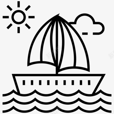 游艇沙滩船帆船图标图标