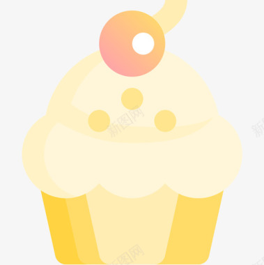 纸杯蛋糕面包房55黄色图标图标