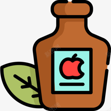 苹果酒感恩节29原色图标图标