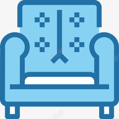 沙发家具25蓝色图标图标