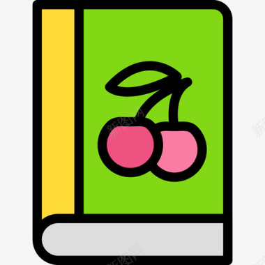 食物食谱书食物87线性颜色图标图标