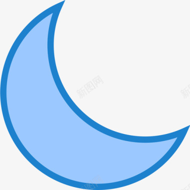月亮天气183蓝色图标图标