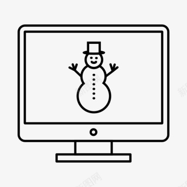 冬天的雪人雪人液晶显示器冬天图标图标