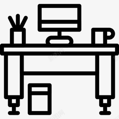 可拆卸办公桌办公桌办公室90直线型图标图标
