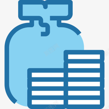 蓝色数字2货币银行和金融2蓝色图标图标