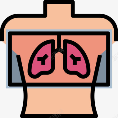 身体X射线X射线健康25线颜色图标图标