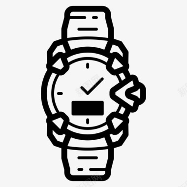 起床时间运动手表时钟时间图标图标