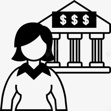 女银行家银行业商界图标图标