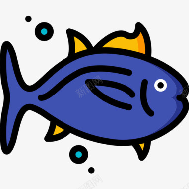其他生物金枪鱼海洋生物28线形颜色图标图标