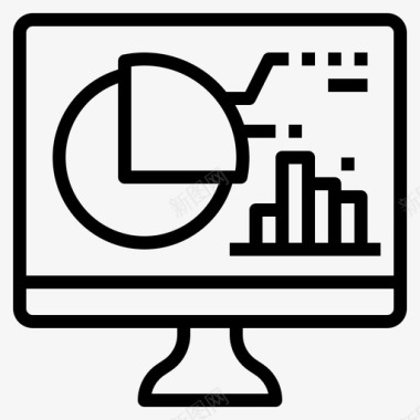 会议要素计算机分析图表统计图标图标