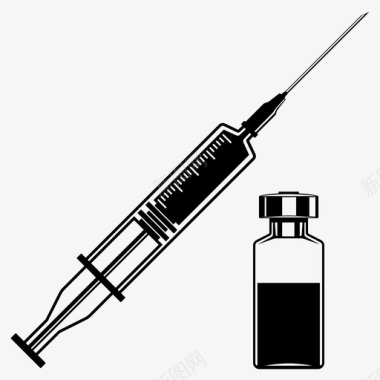 疫苗接种注射器医疗图标图标