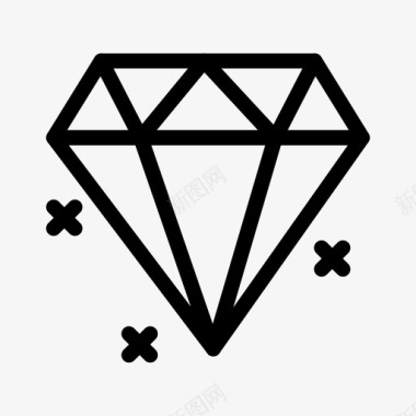 妇女节钻石珠宝妇女节图标图标