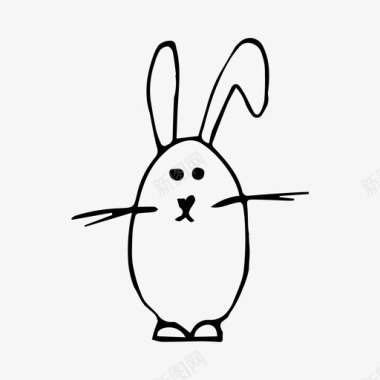 复活节兔子庆祝春天图标图标
