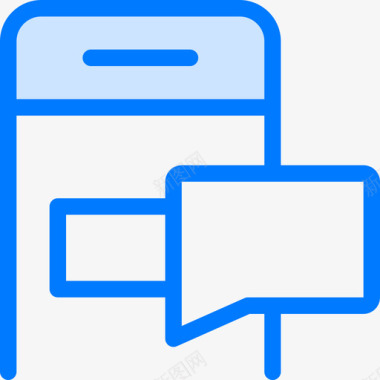 智能手机信息和电子邮件2蓝色图标图标