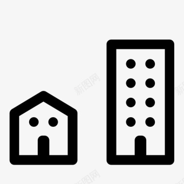 建筑物城市房子图标图标