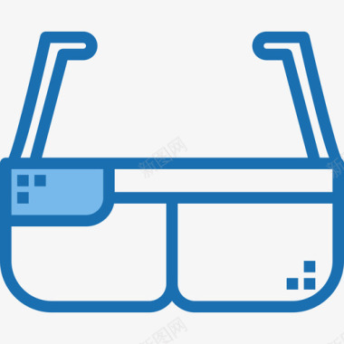 扁平化3D眼镜3d眼镜vrdigital4蓝色图标图标