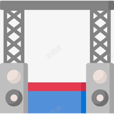 舞台灯具矢量舞台表演6平淡图标图标