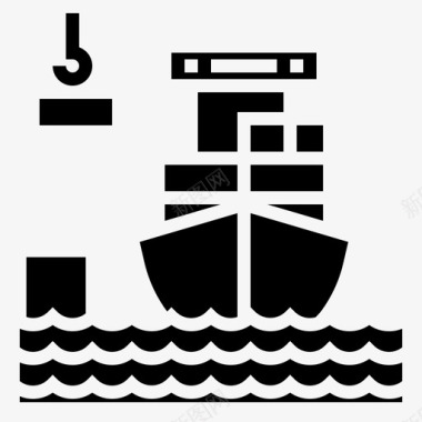 工业运输货物货船图标图标